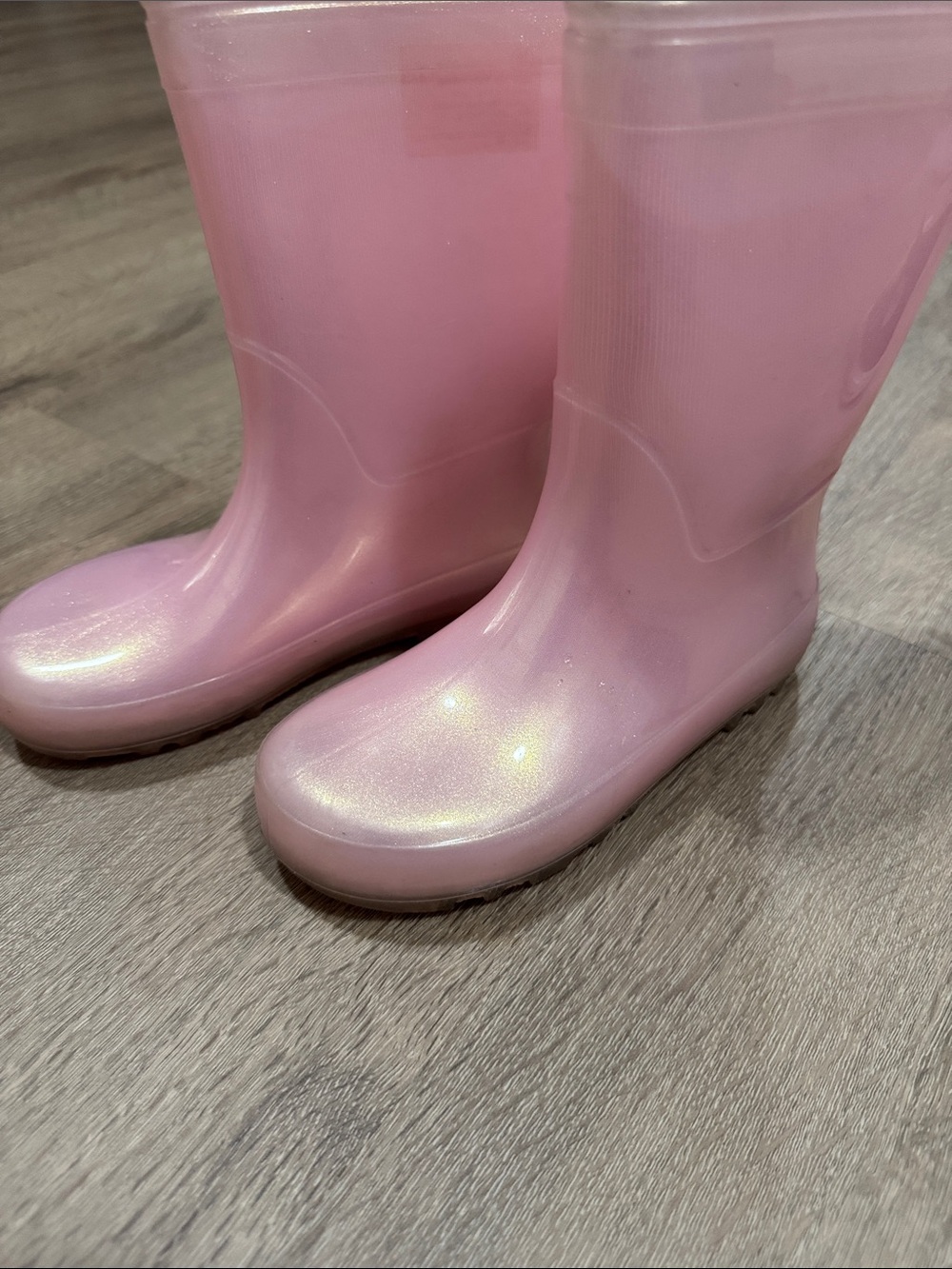 Pink Shimmery Kids Rain Boots